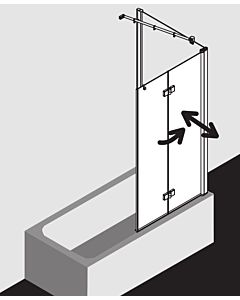 Kermi Diga Badewannen-Faltwand DI2PR12015VPK 120x150cm, silber hochglanz, ESG klar Clean, rechts