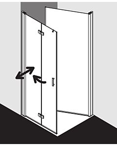 Kermi Diga pendulum folding door for side panel DI2SL07018VPK 70x185cm, silver high gloss, TSG clear clean, left, on shower tray