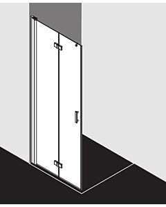 Kermi porte pliante Diga DI2YL09020VAK 90x201.7cm, argent brillant, TSG clair, gauche