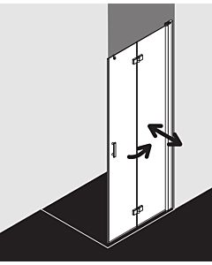 Kermi porte pliante Diga DI2YR10020VAK 100x201.7cm, argent brillant, TSG clair, droite