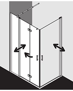 Kermi Diga Kermi Diga entry swing door DI1ER08018VAK 80x185cm, high-gloss silver, clear TSG, right, on the shower tray