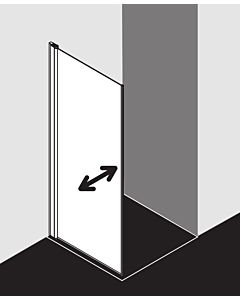Kermi Diga Seitenwand beweglich DITBL10318VAK 103x185cm, silber hochglanz, ESG klar, links, auf Duschplatz