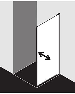 Kermi Diga panneau latéral mobile DITBR08018VPK 80x185cm, argent brillant, verre de sécurité trempé clair, à droite, sur receveur de douche