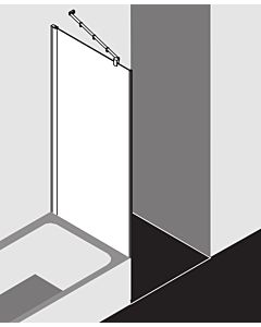 Kermi Diga side panel shortened DITVD10016VPK 100x160cm, silver high gloss, TSG clear clean