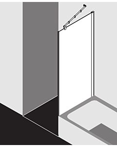 Kermi Diga Seitenwand verkürzt DITVD07017VAK 70x175cm, silber hochglanz, ESG klar