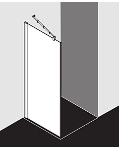 Kermi Diga paroi latérale DITWD08320VPK 83x200cm, argent brillant, verre de sécurité trempé clair, sur la zone de douche