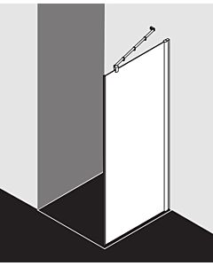 Kermi Diga Seitenwand DITWD07818VAK 78x185cm, silber hochglanz, ESG klar, auf Duschplatz