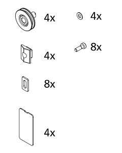 Kermi Ibiza 2000 top rollers 2533891 Spare parts set, I2T, white
