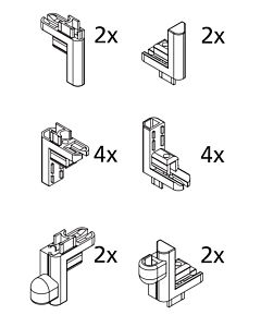 Kermi Ibiza 2000 butt connector 2533592 Spare parts set, silver