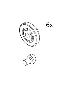 Kermi Ibiza 2000 top castors 2533580 Spare parts set, I2STD, silver and white