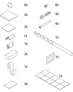 Kermi Liga pièces de montage 2534883 porte coulissante, 4 parties, sans plancher avec panneaux fixes LI D4B