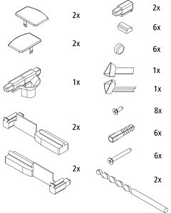 Kermi spare parts set 2534146 folding wall, 2- / 2000 -leaved with magnetic lock (V2 TS2)