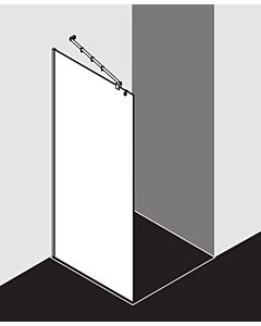 Kermi Système de verre Filia partiellement encadré FITPG09720VPK 97,5x200cm, argent brillant, verre de sécurité trempé clair, avec stabilisation à 45 degrés
