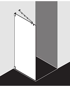 Kermi Système de verre Filia FITWG12020VAK 120x200cm, verre de sécurité trempé argent brillant, avec stabilisation à 45 degrés