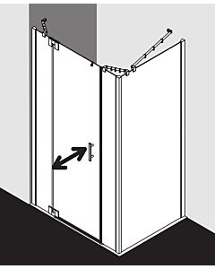 Kermi Filia XP swing door 2000 -winged with fixed panels FX1GL16018VYK 160 x 185 cm, silver high gloss, ESG SR Opaco Clean, left, on shower tray