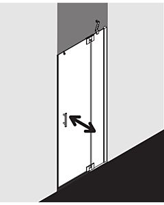 Kermi Filia XP porte battante avec panneau fixe pour niche FX1TR12018VPK 120x185cm, argent brillant, verre de sécurité trempé clair, droite