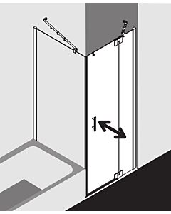 Kermi Filia XP swing door 2000 -winged with fixed panel FX1WR14018VPK 140 x 185 cm, silver high gloss, TSG clear Clean, right, on shower tray
