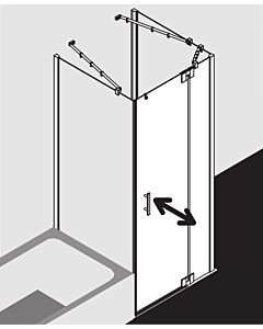 Kermi Filia XP swing door 2000 -winged with fixed panel FX1WR14018VAK 140 x 185 cm, silver high gloss, ESG clear, right, on shower tray