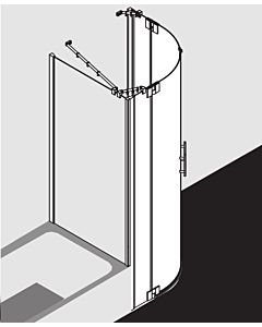 Kermi Filia XP swing door FXP5010020VAK 100x200cm, silver high gloss, TSG clear, radius 50