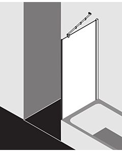 Kermi Filia XP Seitenwand FXTVD10017VPK 100x175cm, silber hochglanz, ESG klar Clean, verkürzt neben Badewanne