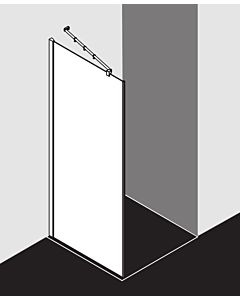 Kermi Filia XP Seitenwand FXTWD10320VYK 103 x 200 cm, silber hochglanz, ESG SR Opaco Clean, auf Duschplatz