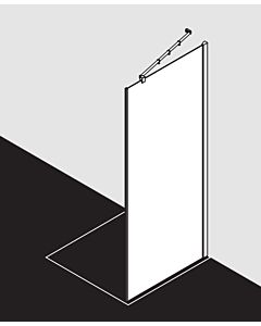 Kermi Filia XP panneau latéral FXTWD09318VUK 93 x 185 cm, argent brillant, ESG SR Opaco, au niveau de la douche