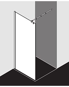 Kermi Filia XP side panel FXTWF07520VAK 75x200cm, silver high gloss, TSG clear, with 90 degree stabilization