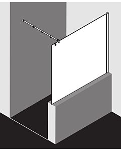 Kermi Filia XP panneau latéral FXTWF12018VPK 120x185cm, argent brillant, verre de sécurité trempé clair, avec stabilisation à 90 degrés