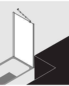 Kermi Filia XP side panel shortened to bathtub FXUVD07517VAK 75x175cm, silver high gloss, TSG clear
