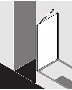 Kermi Filia XP panneau latéral FXUVD08017VUK 80 x 175 cm, argent brillant, ESG SR Opaco, raccourci en baignoire