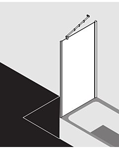 Kermi Filia XP side panel FXUVD07517VYK 75 x 175 cm, silver high gloss, ESG SR Opaco Clean, shortened to bathtub