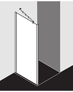 Kermi Filia XP panneau latéral FXUWD07820VPK 78x200cm, argent brillant, verre de sécurité trempé clair, sur la zone de douche