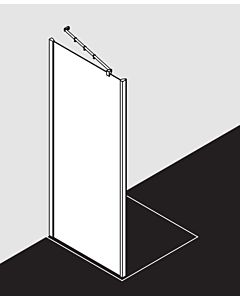 Kermi Filia XP panneau latéral FXUWD10318VAK 103x185cm, argent brillant, verre de sécurité trempé, sur la zone de douche