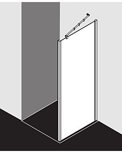 Kermi Filia XP side panel FXUWD08018VPK 80x185cm, silver high gloss, TSG clear clean, on shower tray