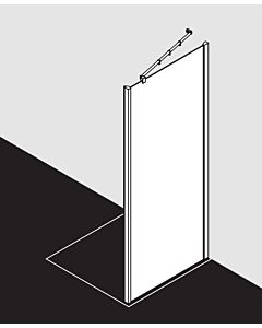 Kermi Filia XP side panel FXUWD07518VPK 75x185cm, silver high gloss, TSG clear clean, on shower tray