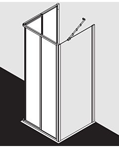 Kermi Eckeinstieg-Gleittür Ibiza 2000, 2-teilig 75x185, si/mattg., ESG klar KermiClean