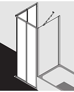 Kermi Ibiza 2000 Eckeinstieg-Gleittür, 2-teilig 90 x 2000, BV 87-89,2, ESG klar, KermiClean