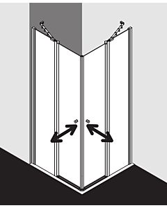 Kermi Ibiza 2000 Eckeinstieg EOL I2EOL090181AK 90x185cm, ESG klar, Pendeltür mit Festfeld