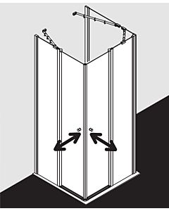 Kermi Ibiza 2000 Eckeinstieg EOR I2EOR100181AK 100x185cm, ESG klar, Pendeltür mit Festfeld
