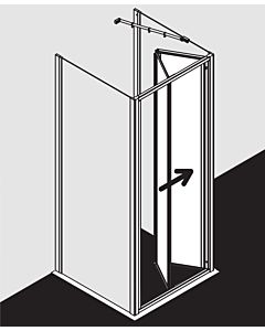 Kermi Ibiza 2000 porte pliante I2FTD080181PK 80 x 185 cm, argent mat brillant, TSG clair Clean