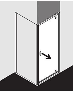 Kermi Ibiza 2000 Schwingtür KOD I2KOD100181AK 100x185cm, ESG klar, versetzter Drehpunkt