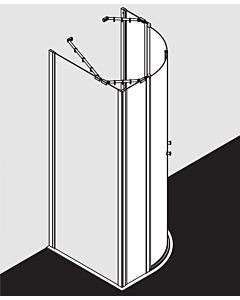 Kermi Viertelkreis-Duschkabine Ibiza 2000 100x100x185, R:50, silber/mattg, ESG KermiClean