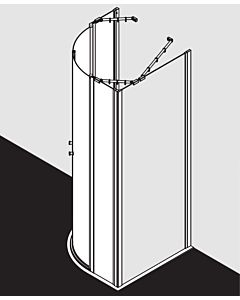 Kermi Viertelkreis-Duschkabine Ibiza 200 90x90x185, R:50, silber/mattg, ESG klar KermiClean