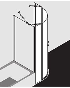 Kermi shower cubicle Ibiza 2000 90x90x185, R: 52, silver / mattg, TSG clear KermiClean