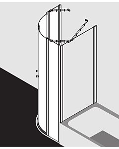 Kermi Viertelkreis-Duschkabine Ibiza 2000 100x100x185, R:52, silber/mattgl, ESG klar