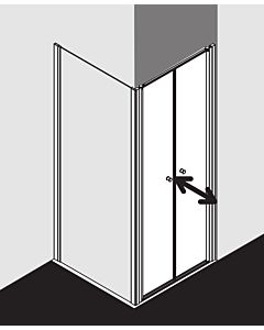 Kermi Pendeltür Ibiza 2000 80x185, silber/mattglanz, ESG klar KermiClean