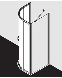 Kermi Viertelkreis-Duschkabine Ibiza 2000 90x90x185 R:52/55, silber, ESG KermiClean
