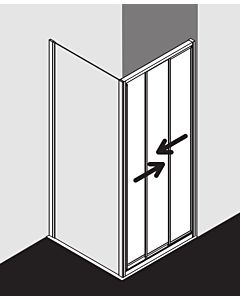 Kermi Ibiza 2000 Gleittür STD I2STD075181AK 75x185cm, 3-teilig, ESG klar, silber mattglanz