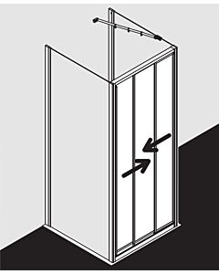 Kermi Gleittür Ibiza 2000, 3-teilig 90x185, silber/mattglanz, ESG klar KermiClean