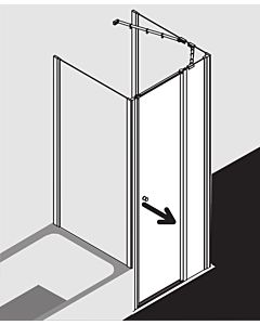 Kermi Ibiza 2000 Schwingtür STR I2STR100181AK 100x185cm, mit Festfeld rechts, ESG klar
